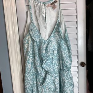 Feather- Printed Turquoise Dress 🦋